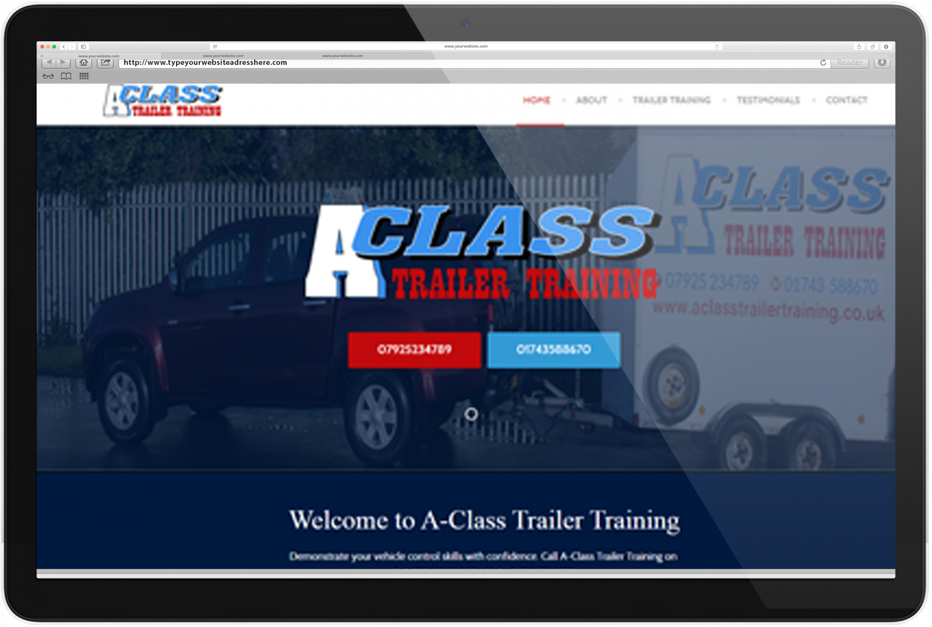 Trailer vehicle control skills training firm